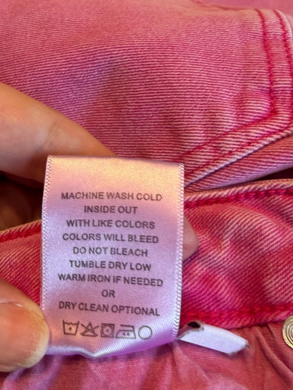 Zenana Pink Bootcut Jeans XL Raw Hem Stretch Denim Trendy Bright Wash - Picture 9 of 10